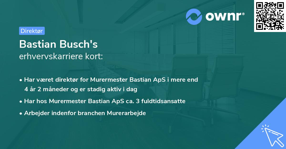 Bastian Busch's erhvervskarriere kort