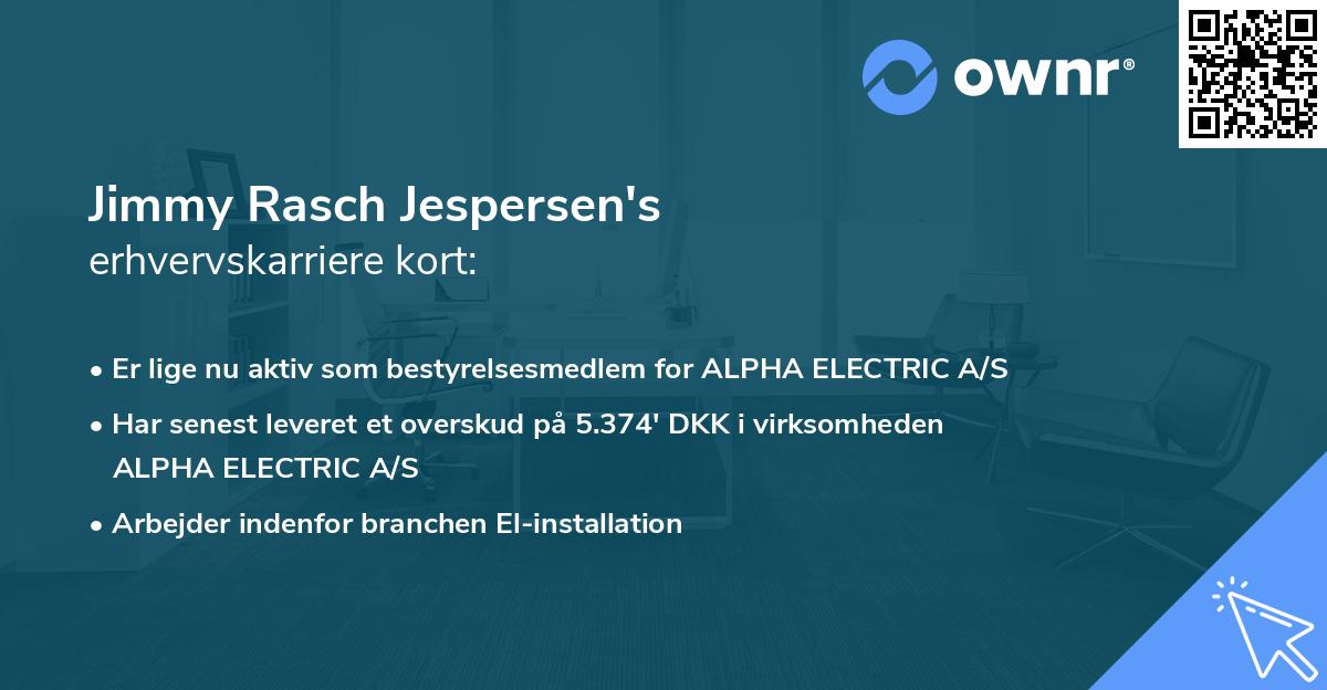 Jimmy Rasch Jespersen's erhvervskarriere kort