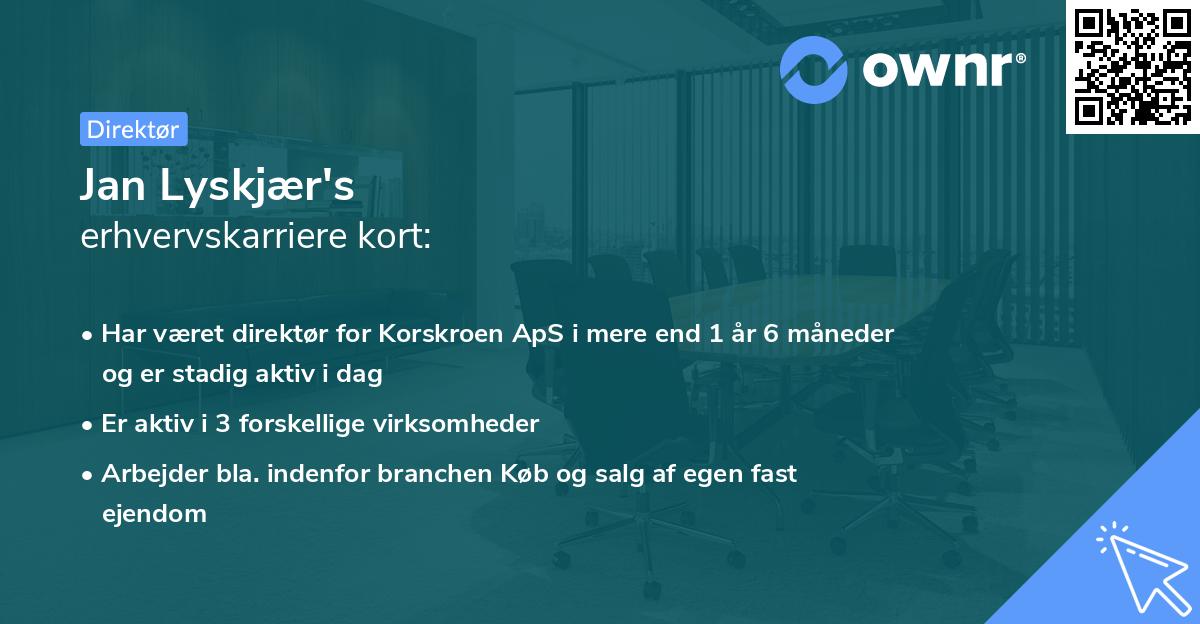 Jan Lyskjær's erhvervskarriere kort