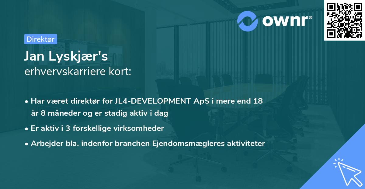 Jan Lyskjær's erhvervskarriere kort