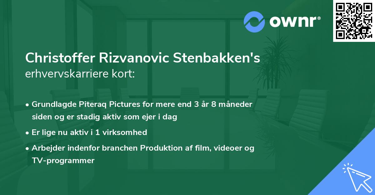 Christoffer Rizvanovic Stenbakken's erhvervskarriere kort