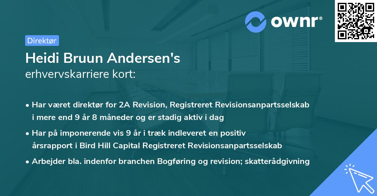 Heidi Bruun Andersen's erhvervskarriere kort