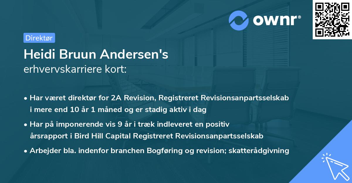 Heidi Bruun Andersen's erhvervskarriere kort