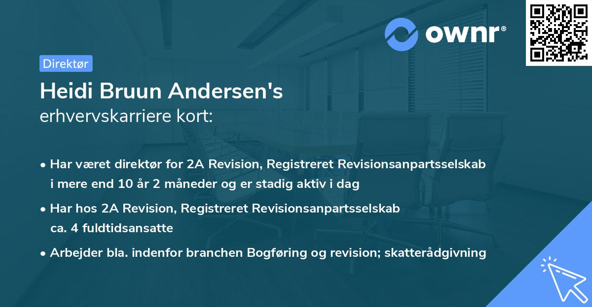 Heidi Bruun Andersen's erhvervskarriere kort