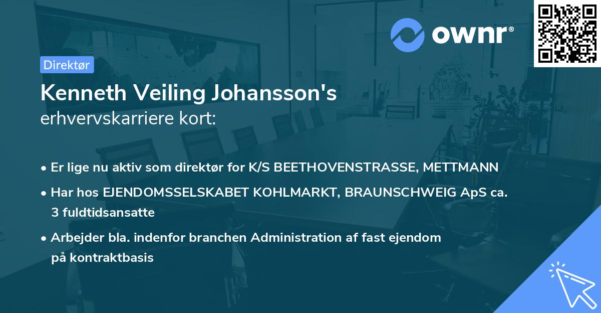 Kenneth Veiling Johansson's erhvervskarriere kort
