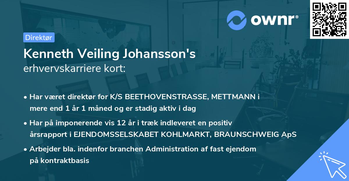 Kenneth Veiling Johansson's erhvervskarriere kort
