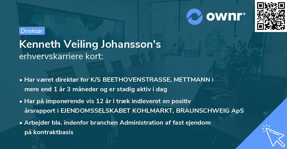 Kenneth Veiling Johansson's erhvervskarriere kort