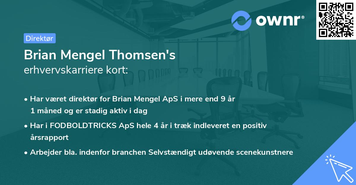 Brian Mengel Thomsen's erhvervskarriere kort