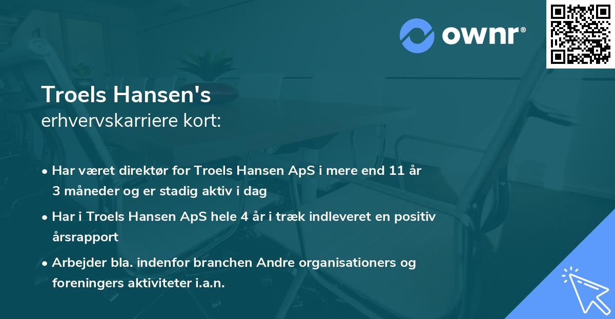Troels Hansen's erhvervskarriere kort