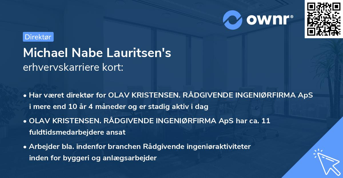 Michael Nabe Lauritsen's erhvervskarriere kort