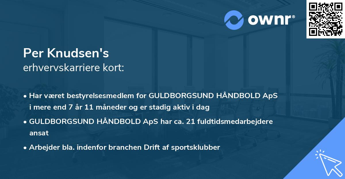 Per Knudsen's erhvervskarriere kort