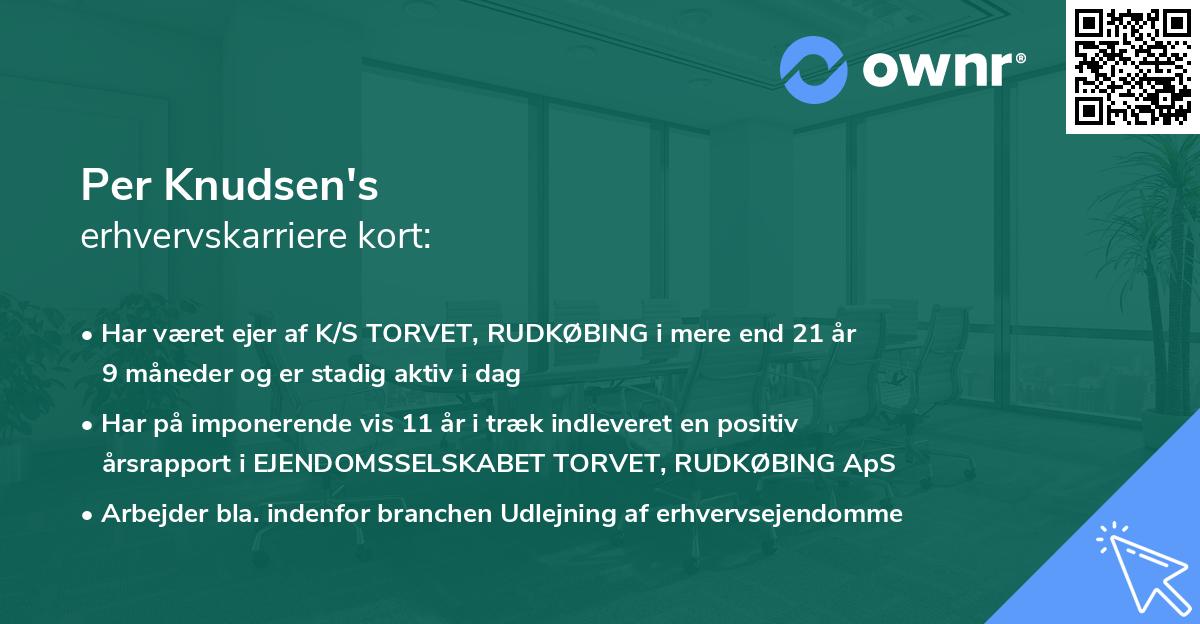 Per Knudsen's erhvervskarriere kort
