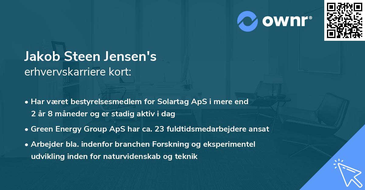 Jakob Steen Jensen's erhvervskarriere kort