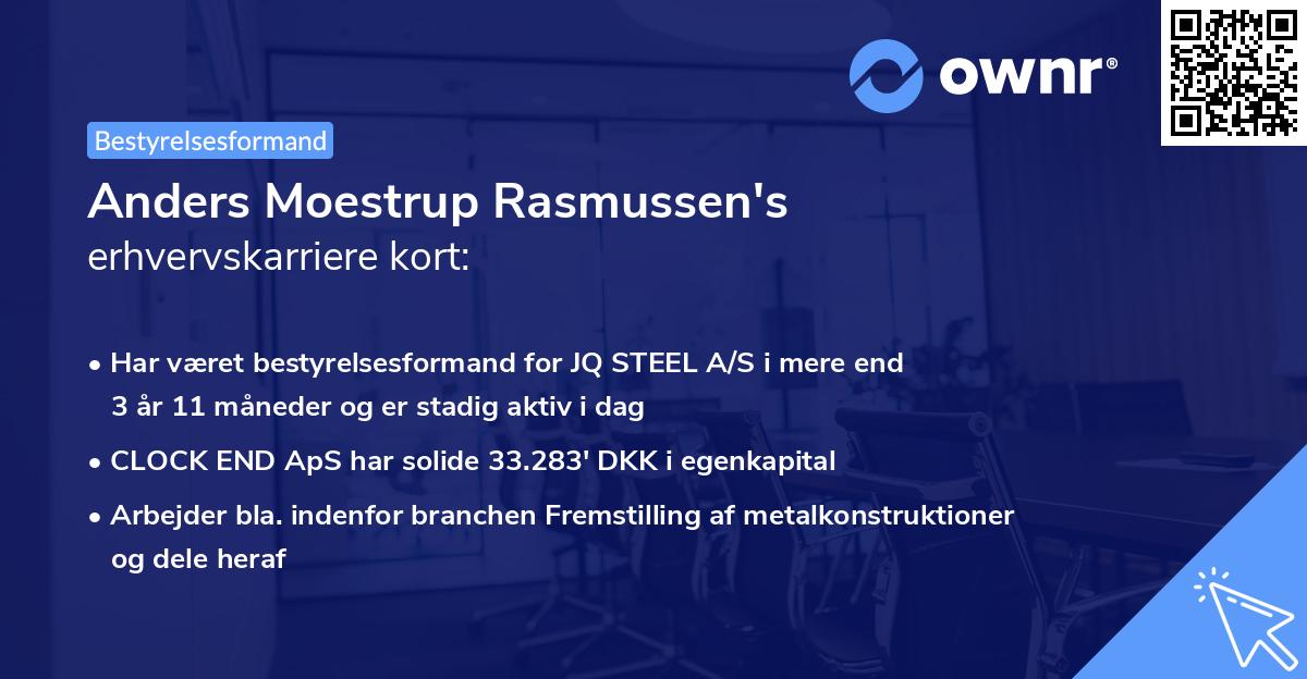 Anders Moestrup Rasmussen's erhvervskarriere kort