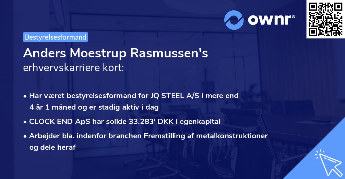 Anders Moestrup Rasmussen's erhvervskarriere kort