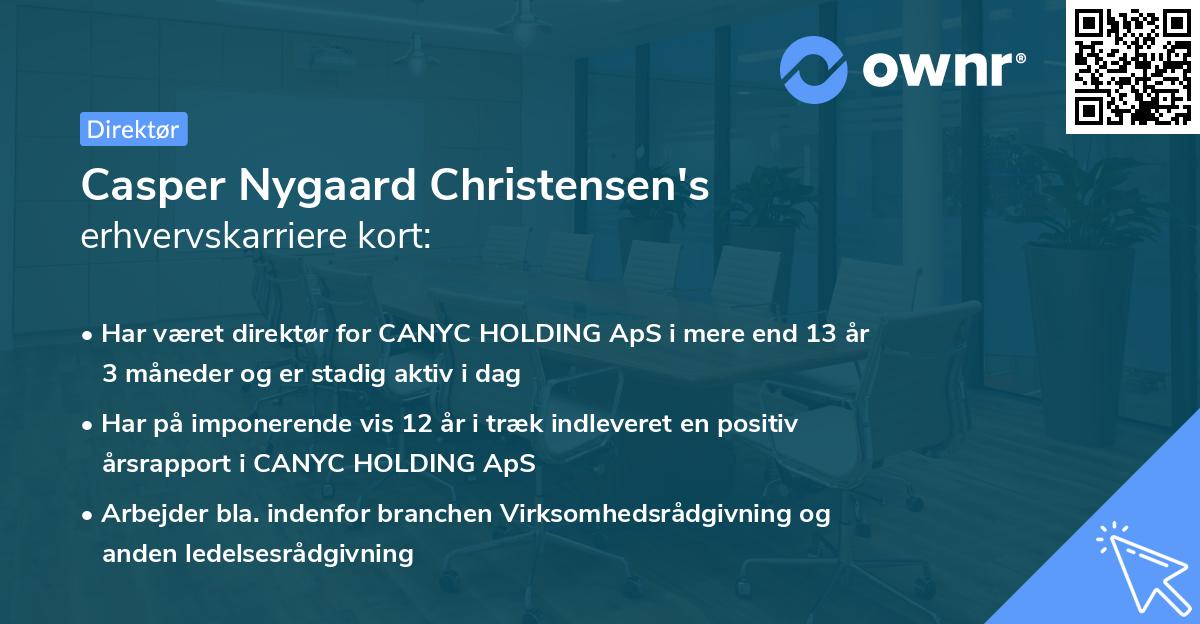 Casper Nygaard Christensen's erhvervskarriere kort