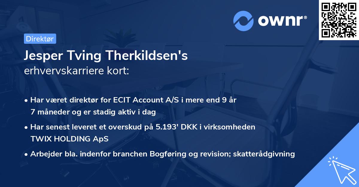Jesper Tving Therkildsen's erhvervskarriere kort