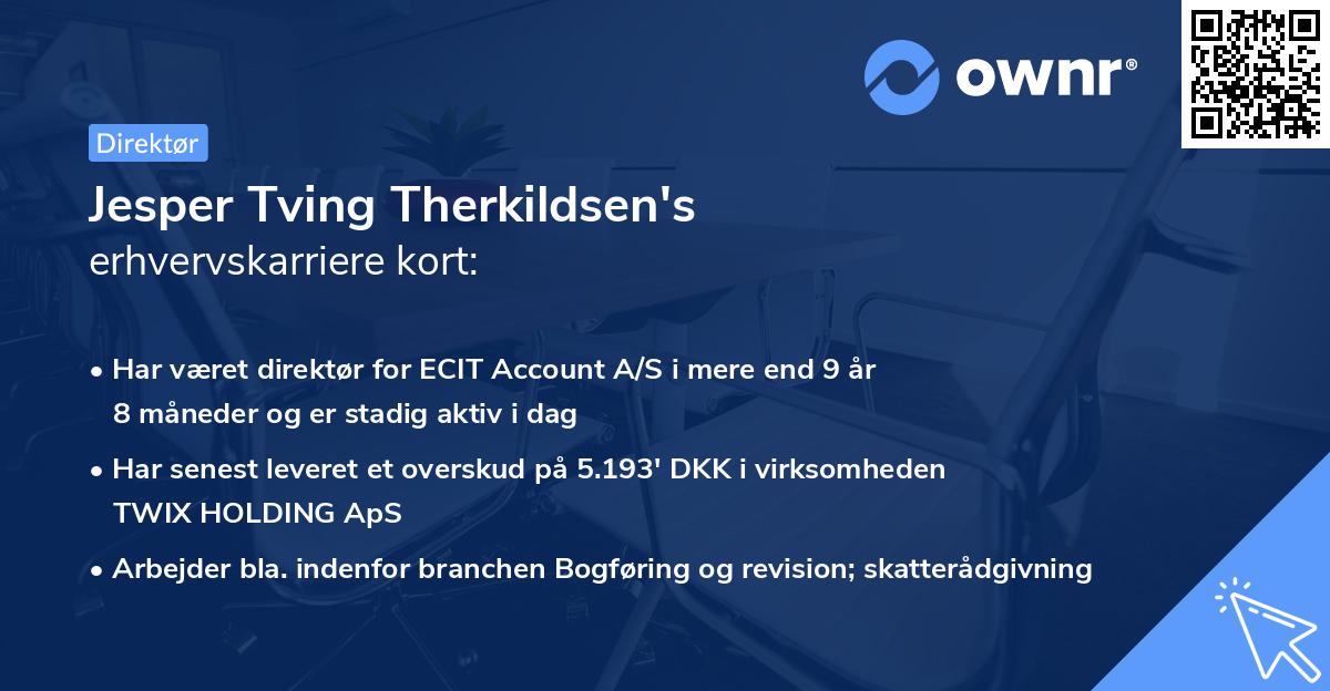 Jesper Tving Therkildsen's erhvervskarriere kort