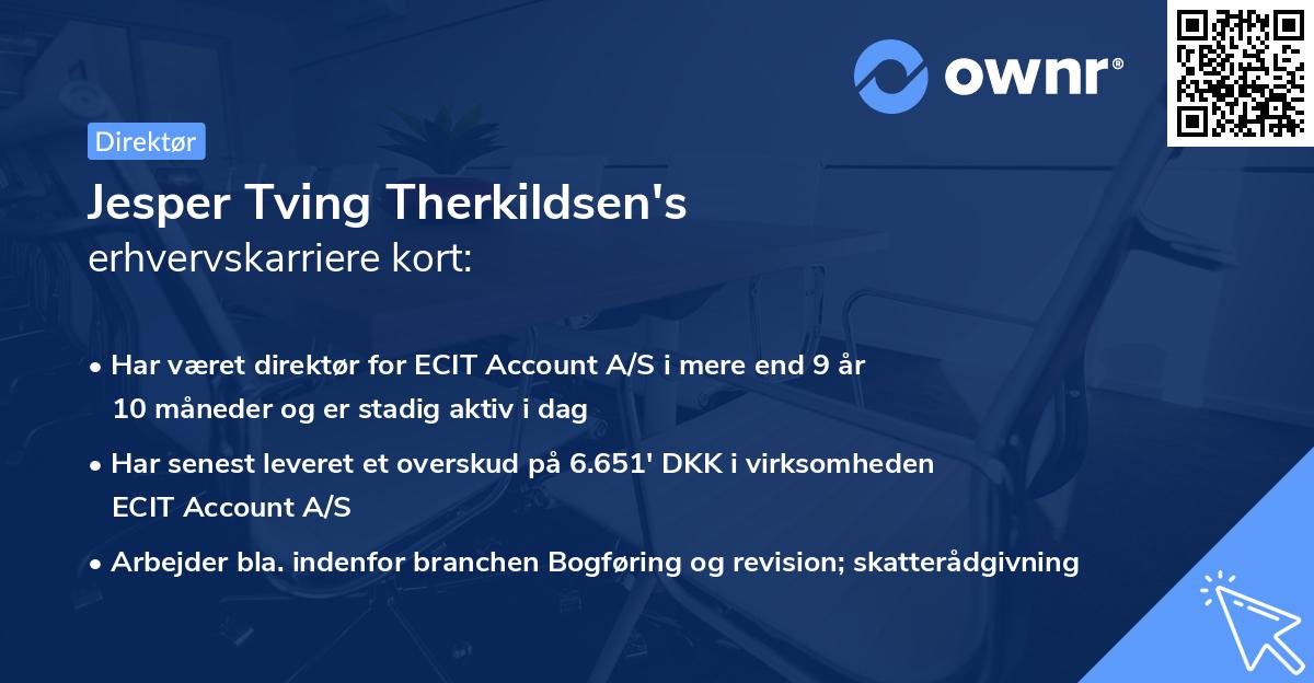 Jesper Tving Therkildsen's erhvervskarriere kort