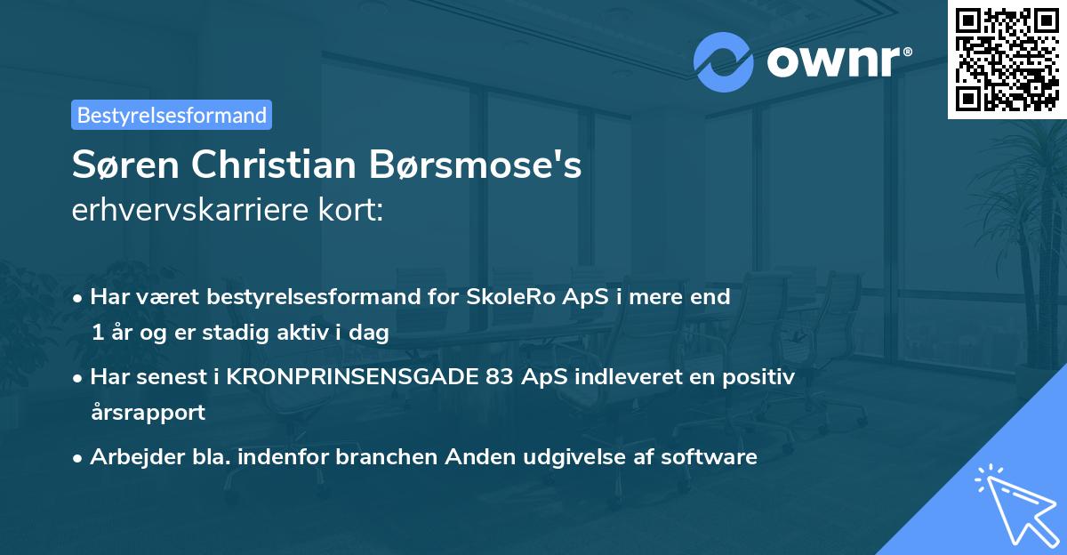 Søren Christian Børsmose's erhvervskarriere kort