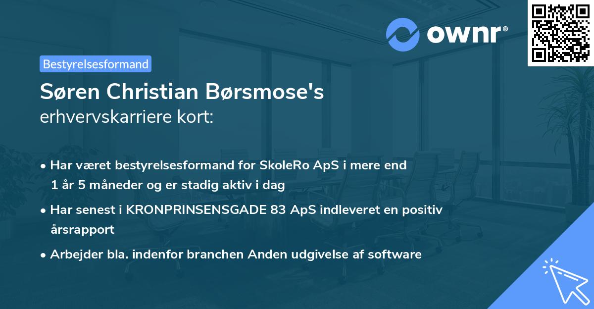 Søren Christian Børsmose's erhvervskarriere kort