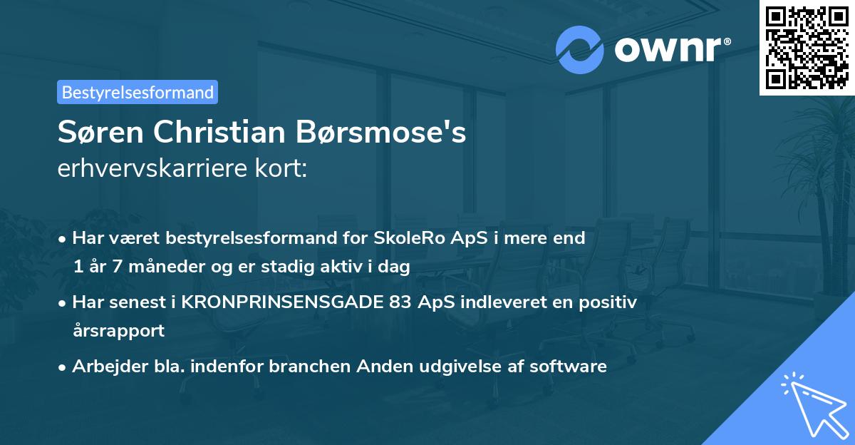 Søren Christian Børsmose's erhvervskarriere kort