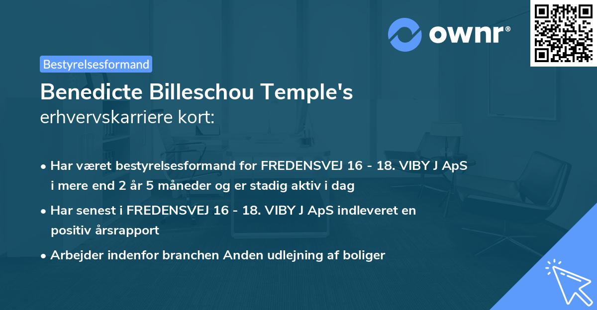 Benedicte Billeschou Temple's erhvervskarriere kort