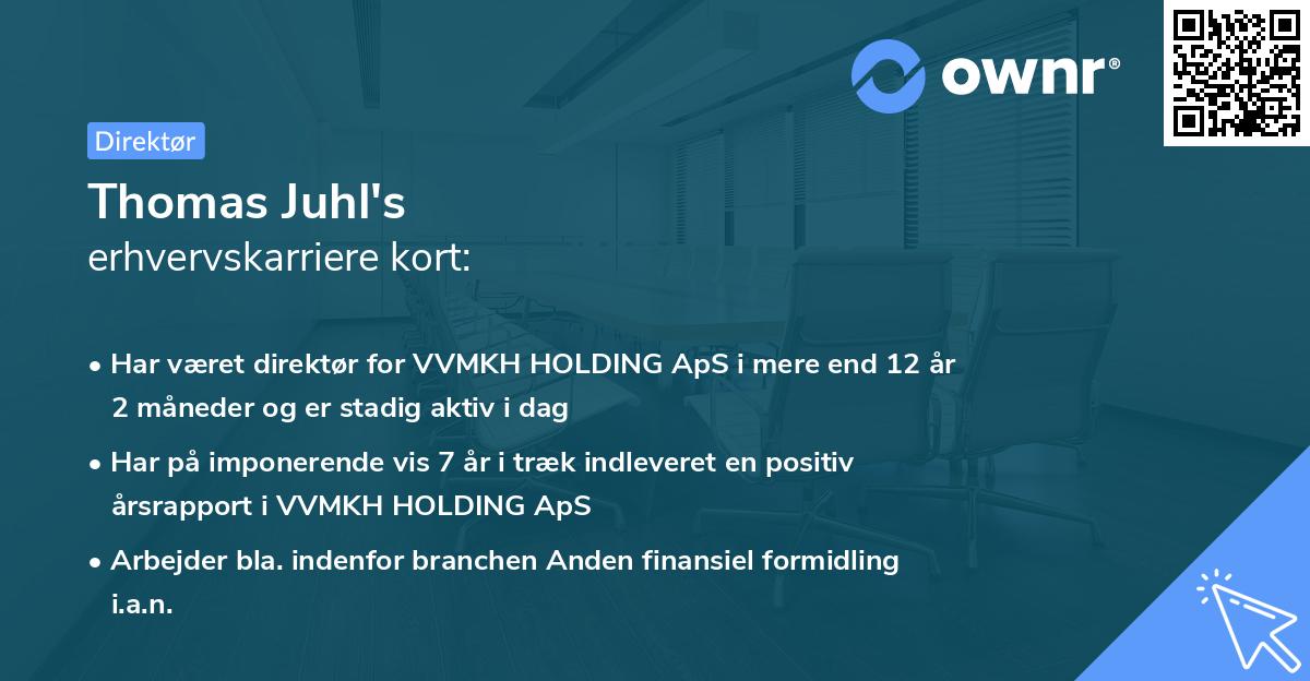 Thomas Juhl's erhvervskarriere kort