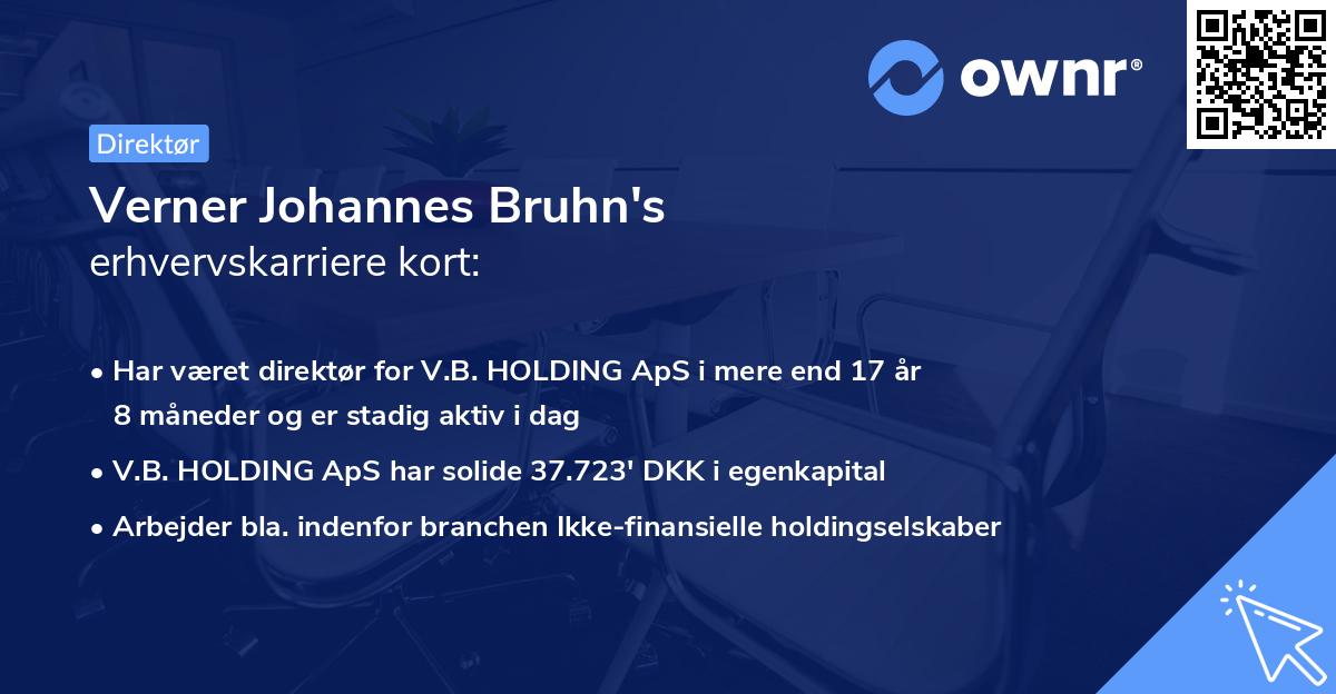 Verner Johannes Bruhn's erhvervskarriere kort