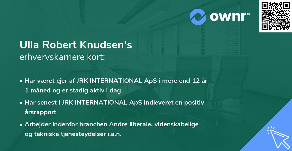 Ulla Robert Knudsen's erhvervskarriere kort