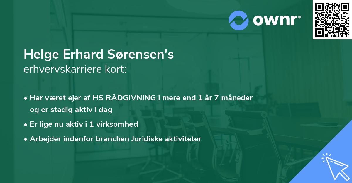 Helge Erhard Sørensen's erhvervskarriere kort