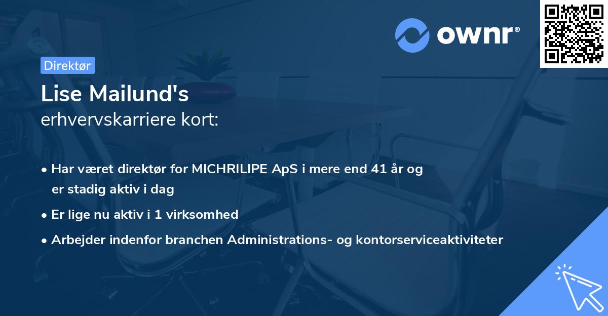Lise Mailund's erhvervskarriere kort