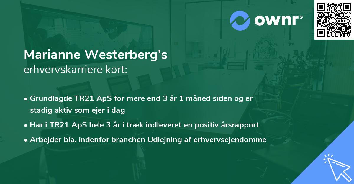 Marianne Westerberg's erhvervskarriere kort