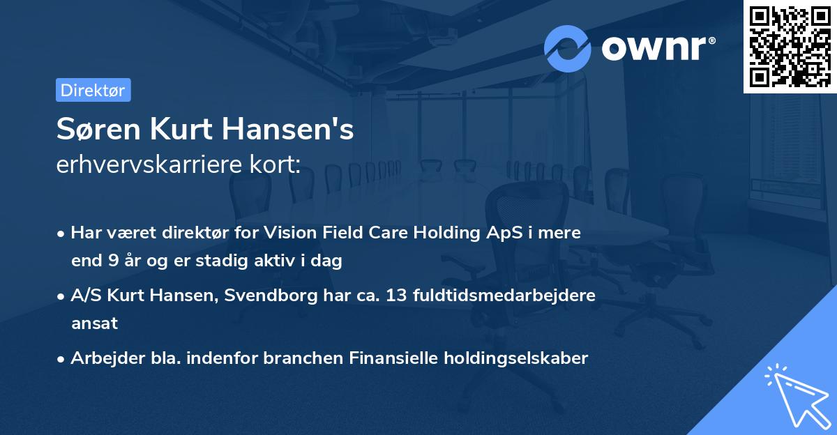 Søren Kurt Hansen's erhvervskarriere kort