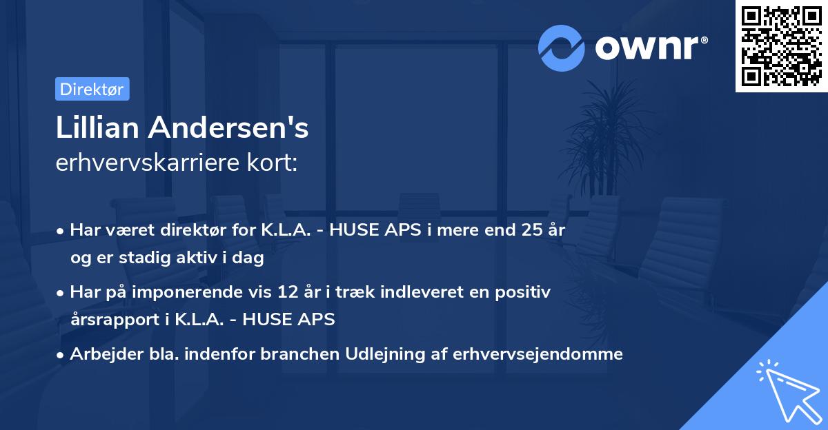 Lillian Andersen's erhvervskarriere kort