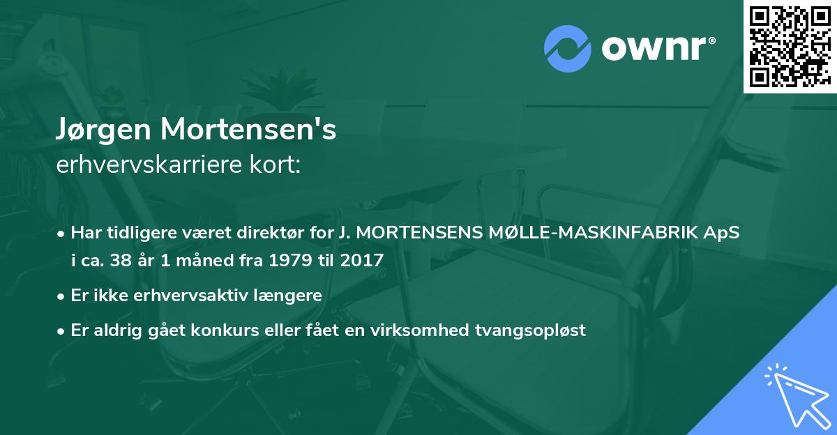 Jørgen Mortensen's erhvervskarriere kort
