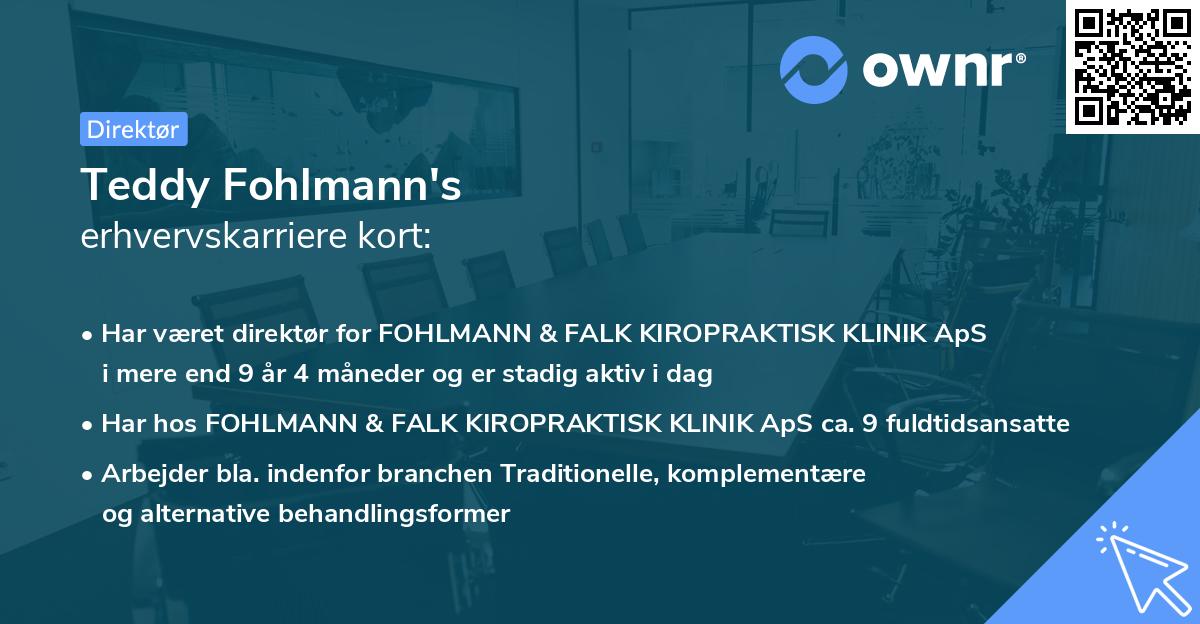 Teddy Fohlmann's erhvervskarriere kort