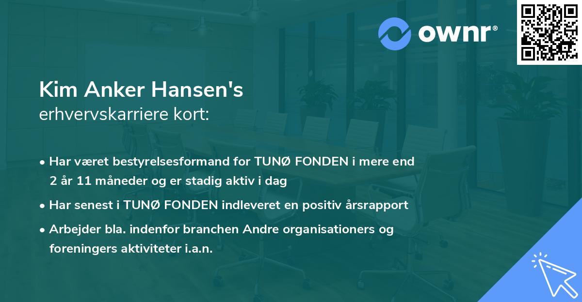 Kim Anker Hansen's erhvervskarriere kort