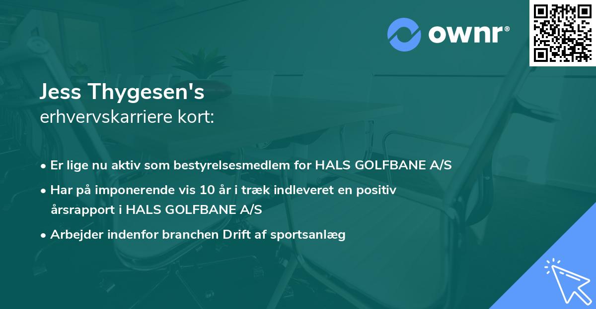 Jess Thygesen's erhvervskarriere kort