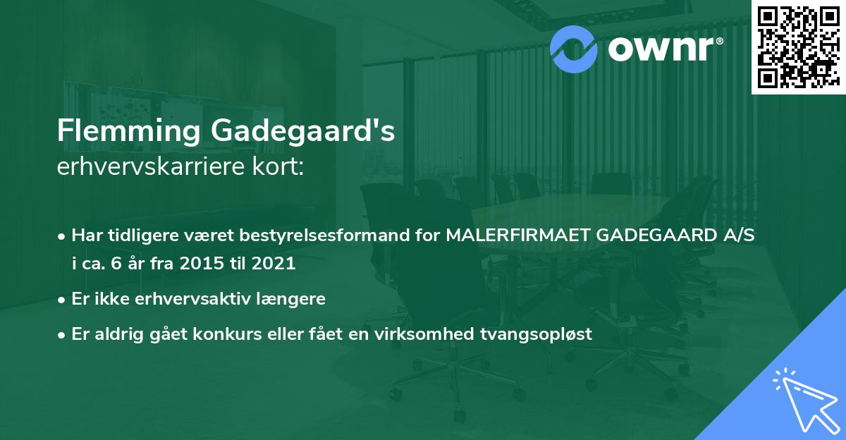 Flemming Gadegaard's erhvervskarriere kort