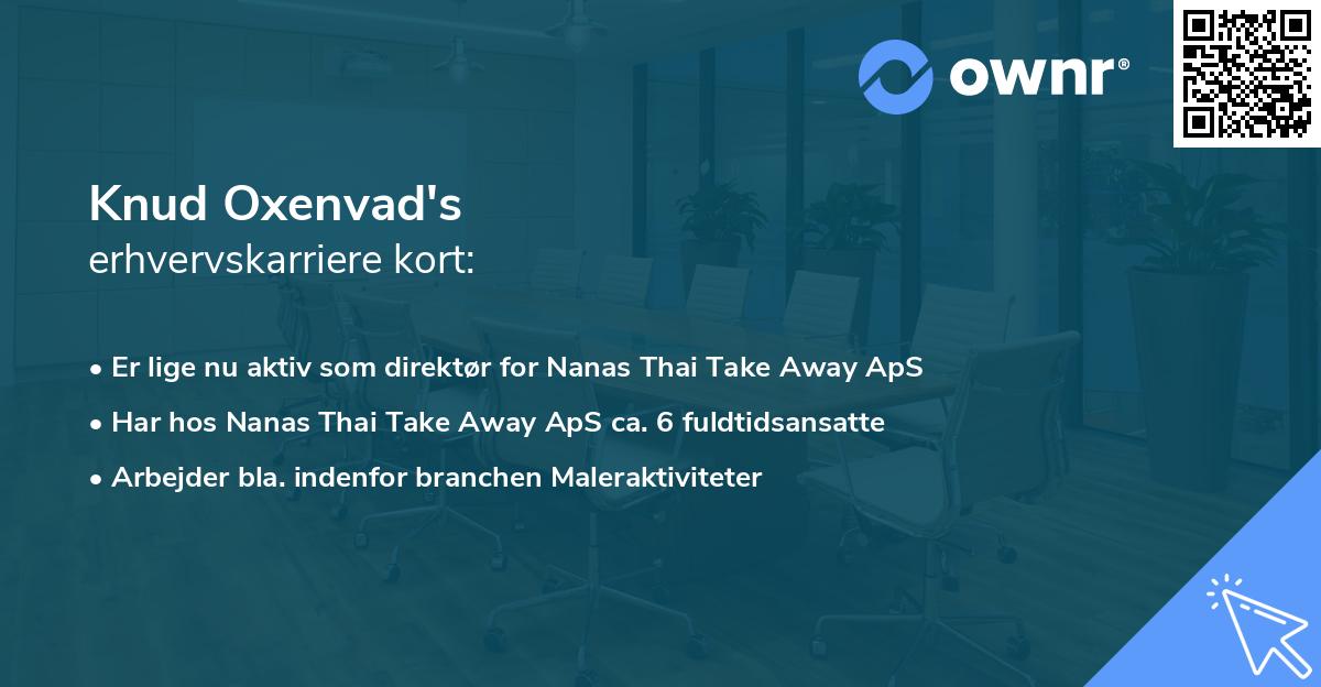 Knud Oxenvad's erhvervskarriere kort