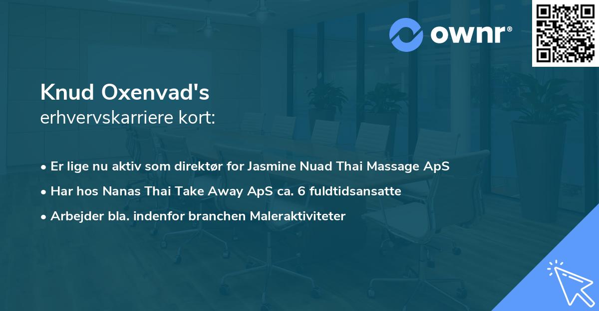 Knud Oxenvad's erhvervskarriere kort