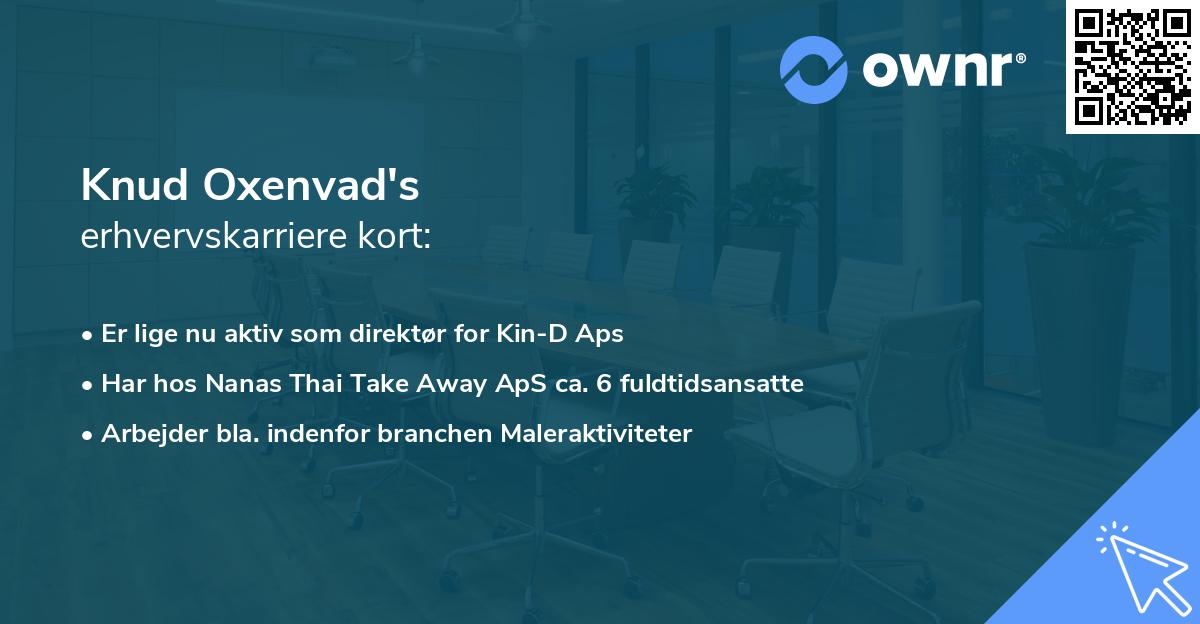 Knud Oxenvad's erhvervskarriere kort