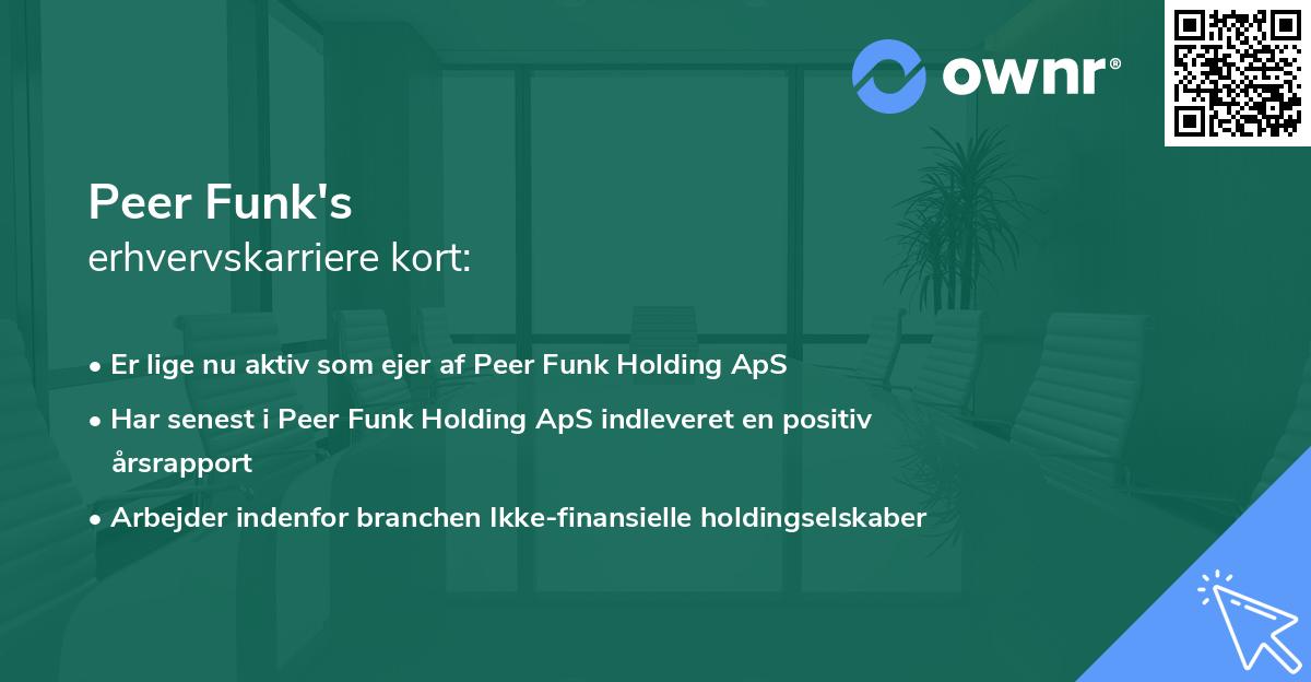Peer Funk's erhvervskarriere kort