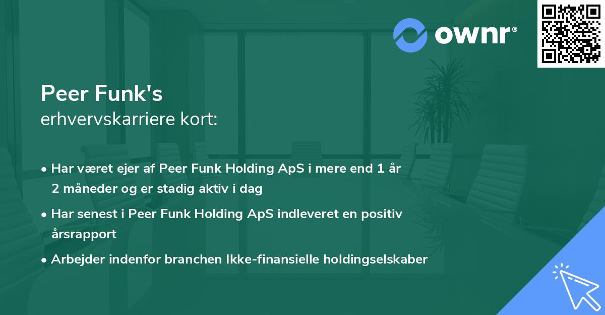 Peer Funk's erhvervskarriere kort