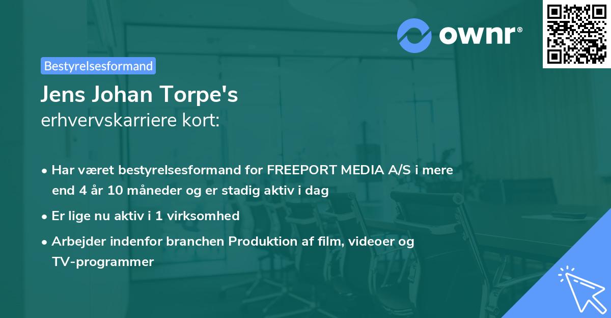 Jens Johan Torpe's erhvervskarriere kort
