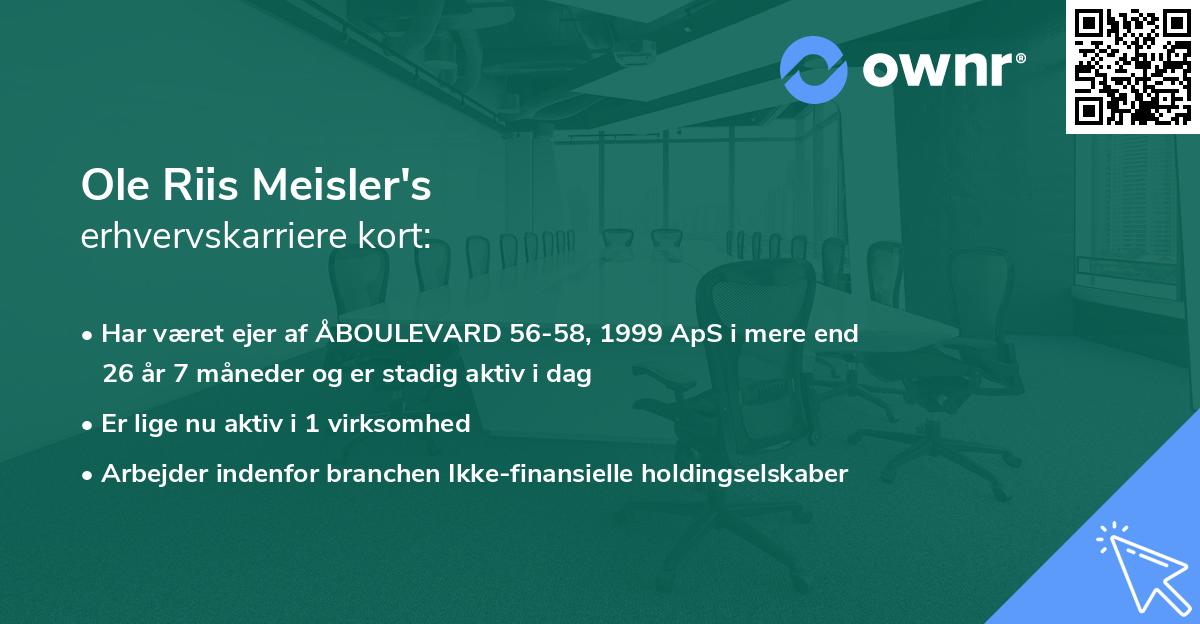 Ole Riis Meisler's erhvervskarriere kort
