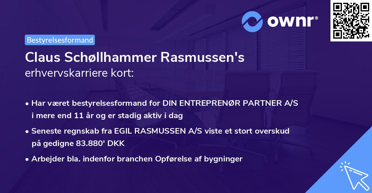 Claus Schøllhammer Rasmussen's erhvervskarriere kort
