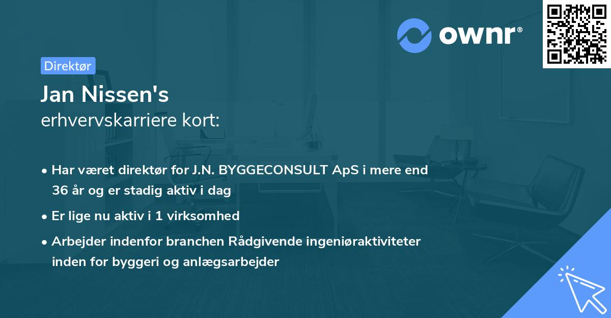 Jan Nissen's erhvervskarriere kort