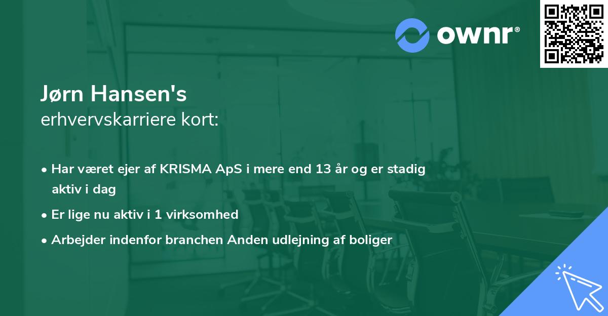 Jørn Hansen's erhvervskarriere kort